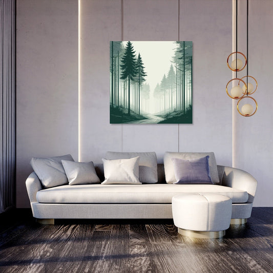 Mystical Forest in Muted Shades Canvas