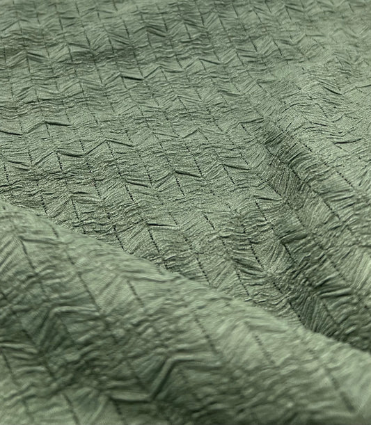 Khaki Green Textured 2 Way Stretch Fabric