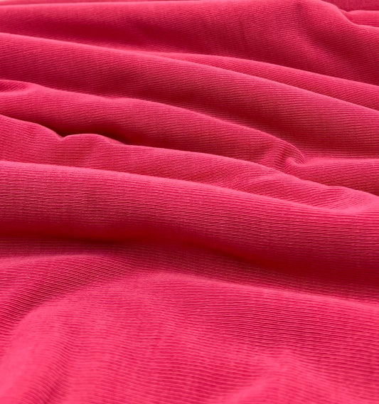 Hot Pink Lightweight Melange Knit Stretch Fabric