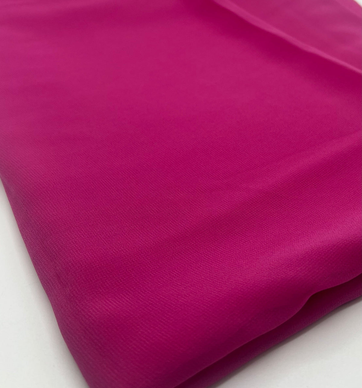 Plain Hot Pink Chiffon Sheer Dress Bridal Fabric