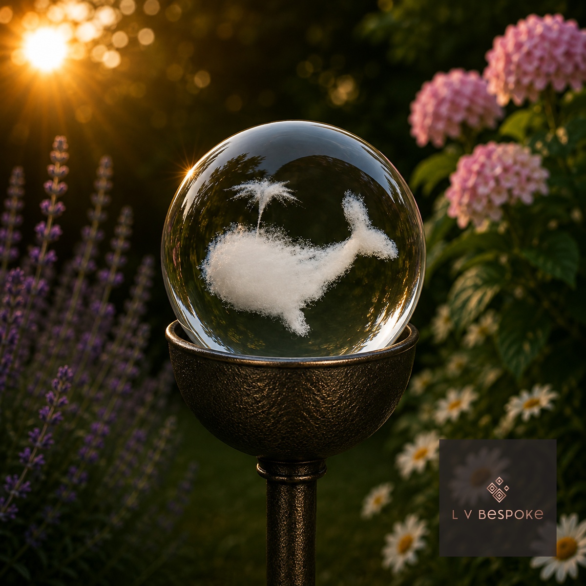 3D Crystal Orb Garden Stake