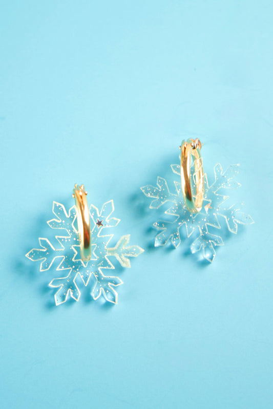 Snowflake Hoop Earrings