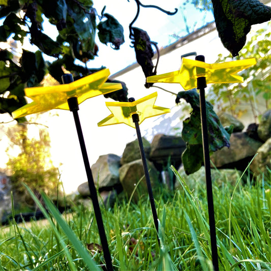 Small Garden Décor Ornaments Set of 3 Shining Stars