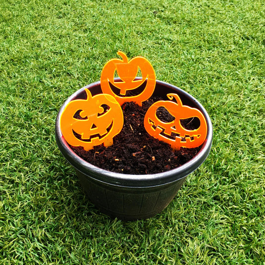 Garden Décor Ornament Stakes Set of 3 'Halloween Pumpkins'