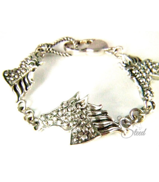 Silver Steed Dappled Silver Horse Bracelet