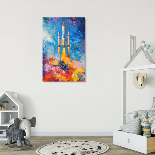 Whimsical Rockets Canvas