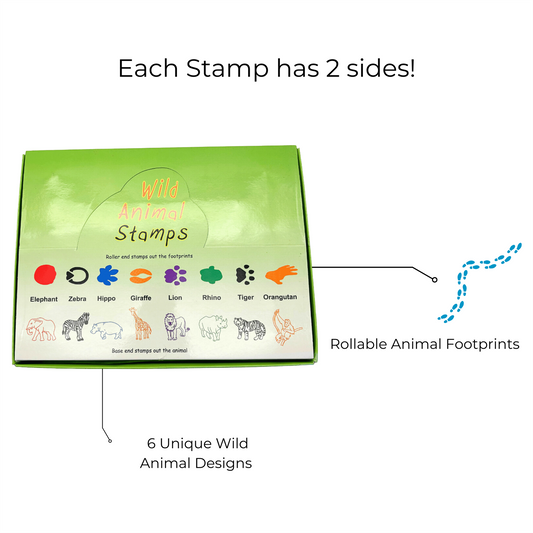 Double Sided Self Inking Wild Animal Stamper with Roller (single)