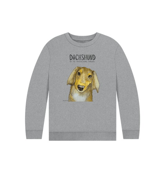 Snuggly Long Haired Sausage Dog Kids' Sweatshirt – Ethically Made Cuteness!