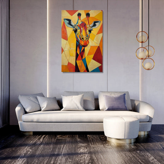 Geometric Giraffe Canvas