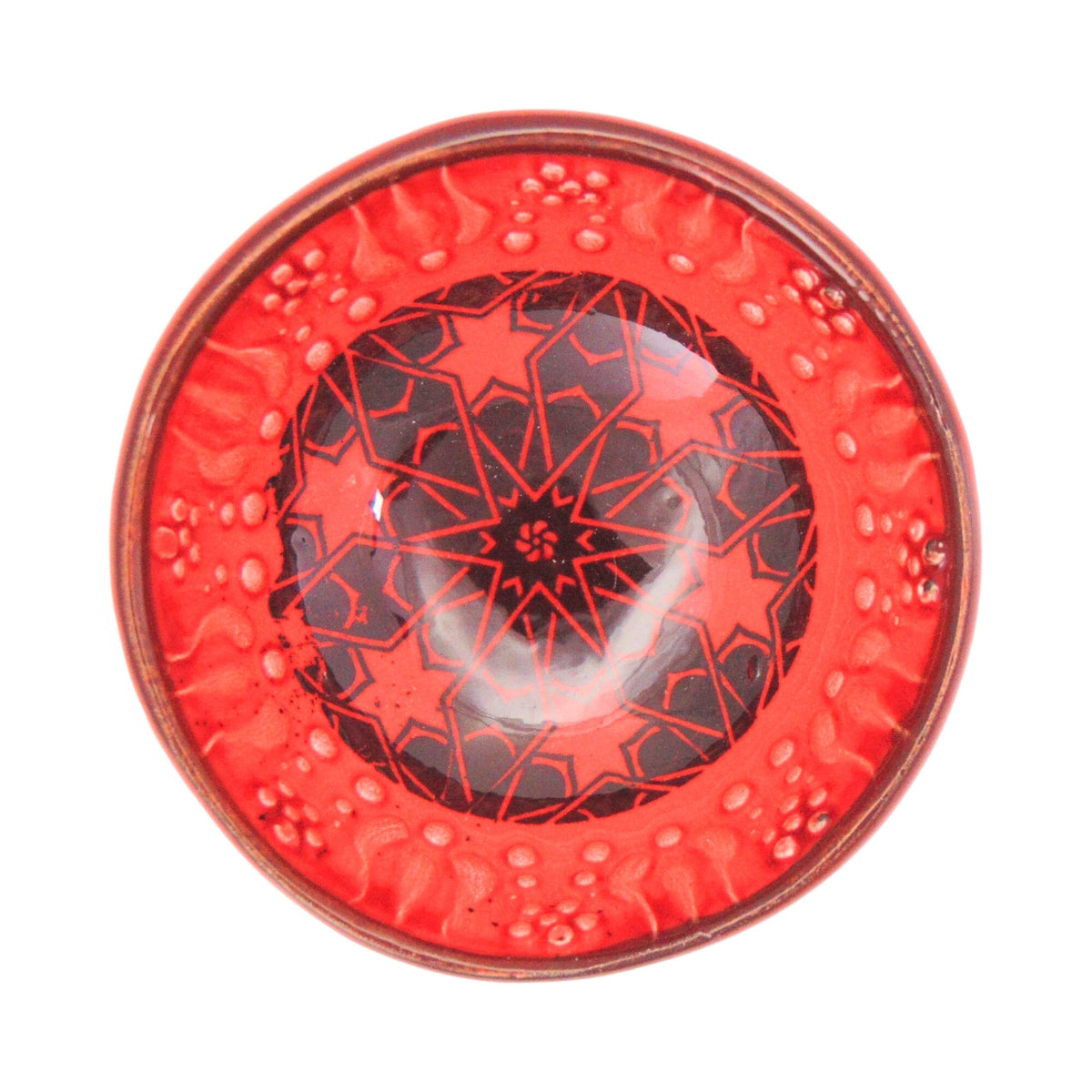8 cm Handmade Bowl, Stars Red