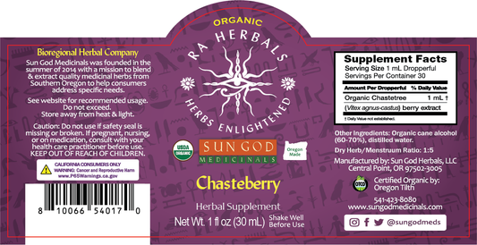Organic Chasteberry (VITEX) Tincture - FERTILITY, MENOPAUSE, MENSTRUAL CYCLE
