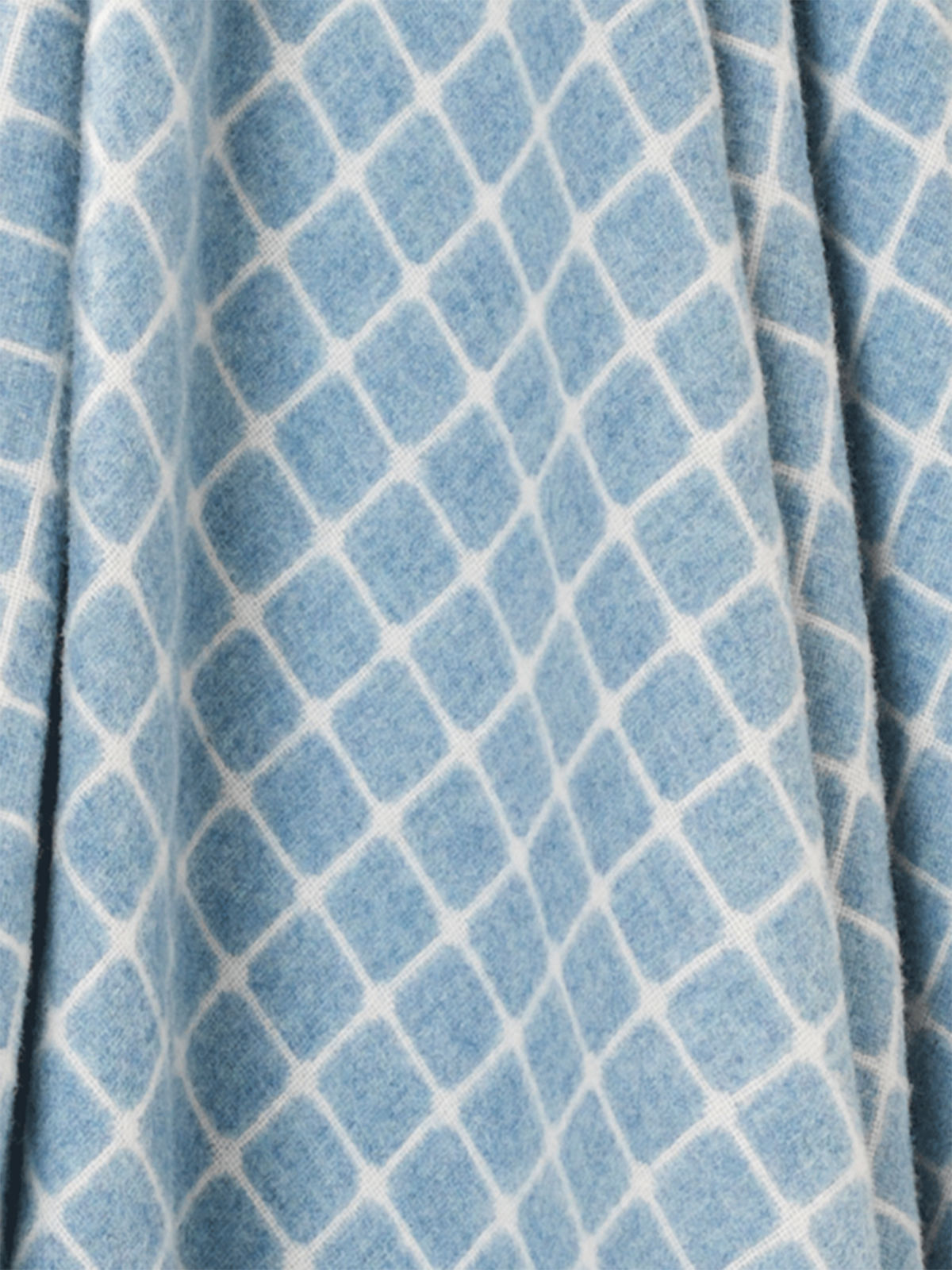 Athens Check Merino Lambswool Throw - Aqua