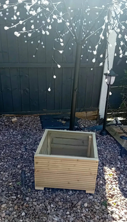 40cm garden wooden decking planter