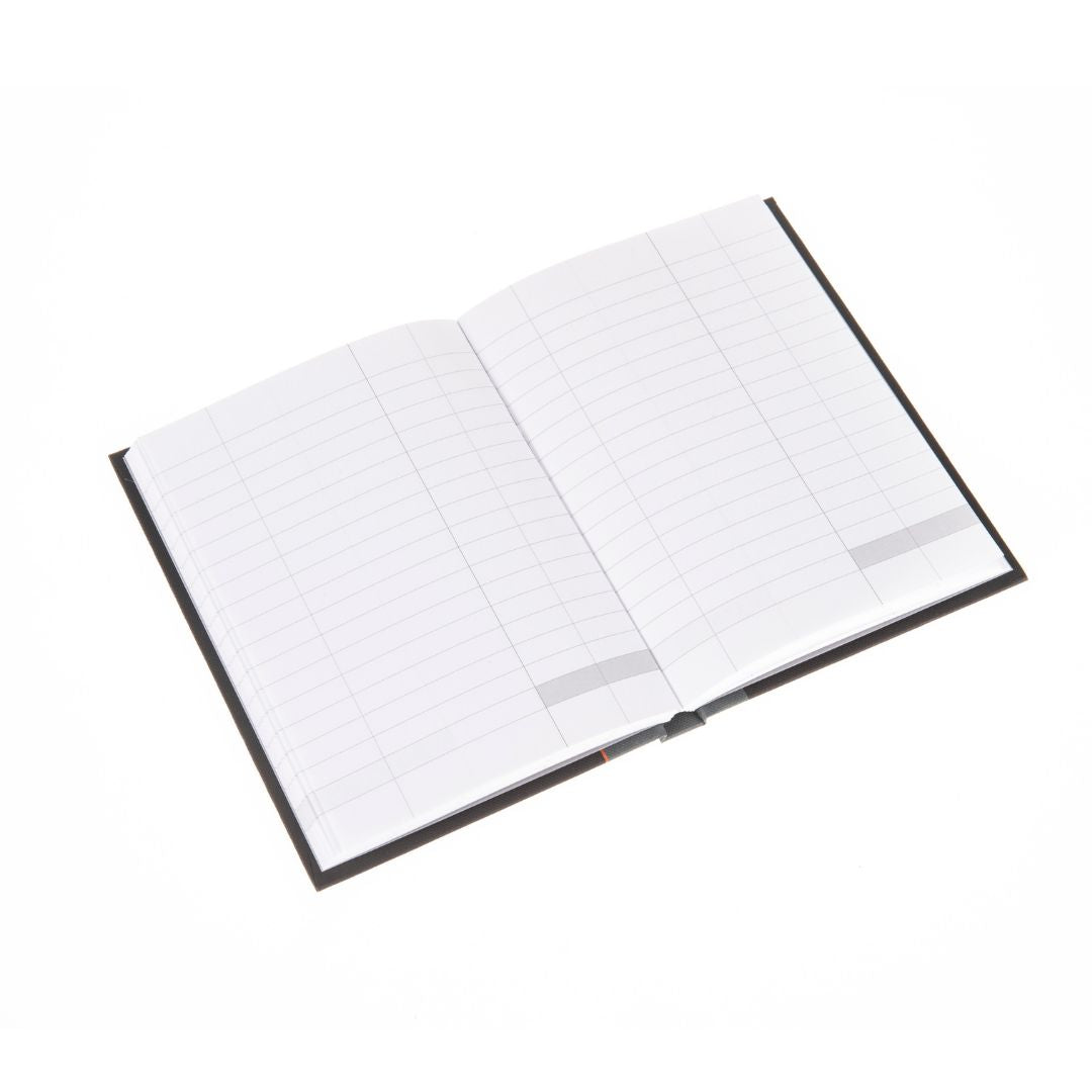Ideal - A6 Cashbook Casebound Single Cash - 192 Pages - Black (411)