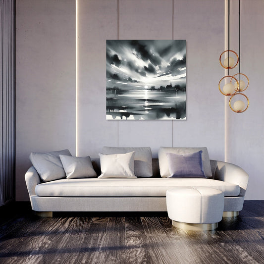 Monochrome Twilight Canvas