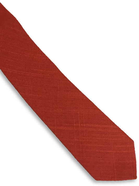 bright coral pink/red linen tie