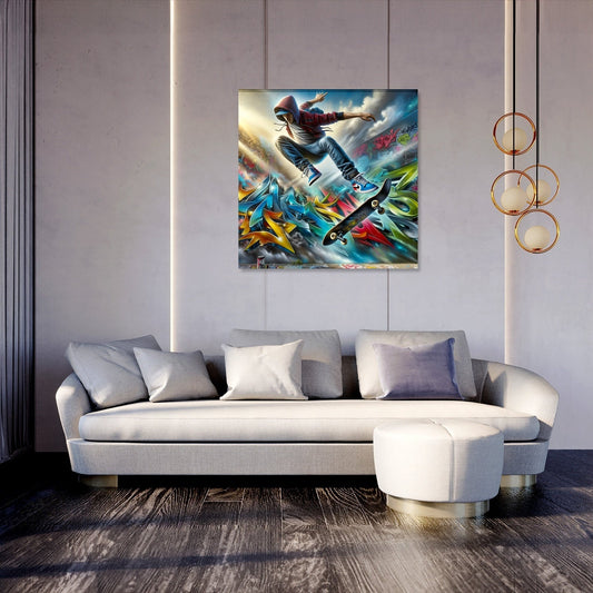 Hyper-Real Graffiti Skate Canvas
