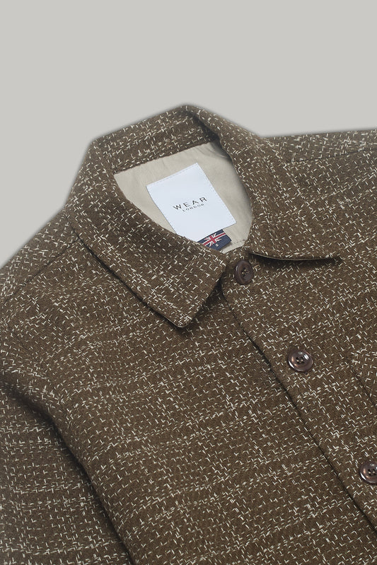 Theydon Frame Overshirt - Mocha / Ecru