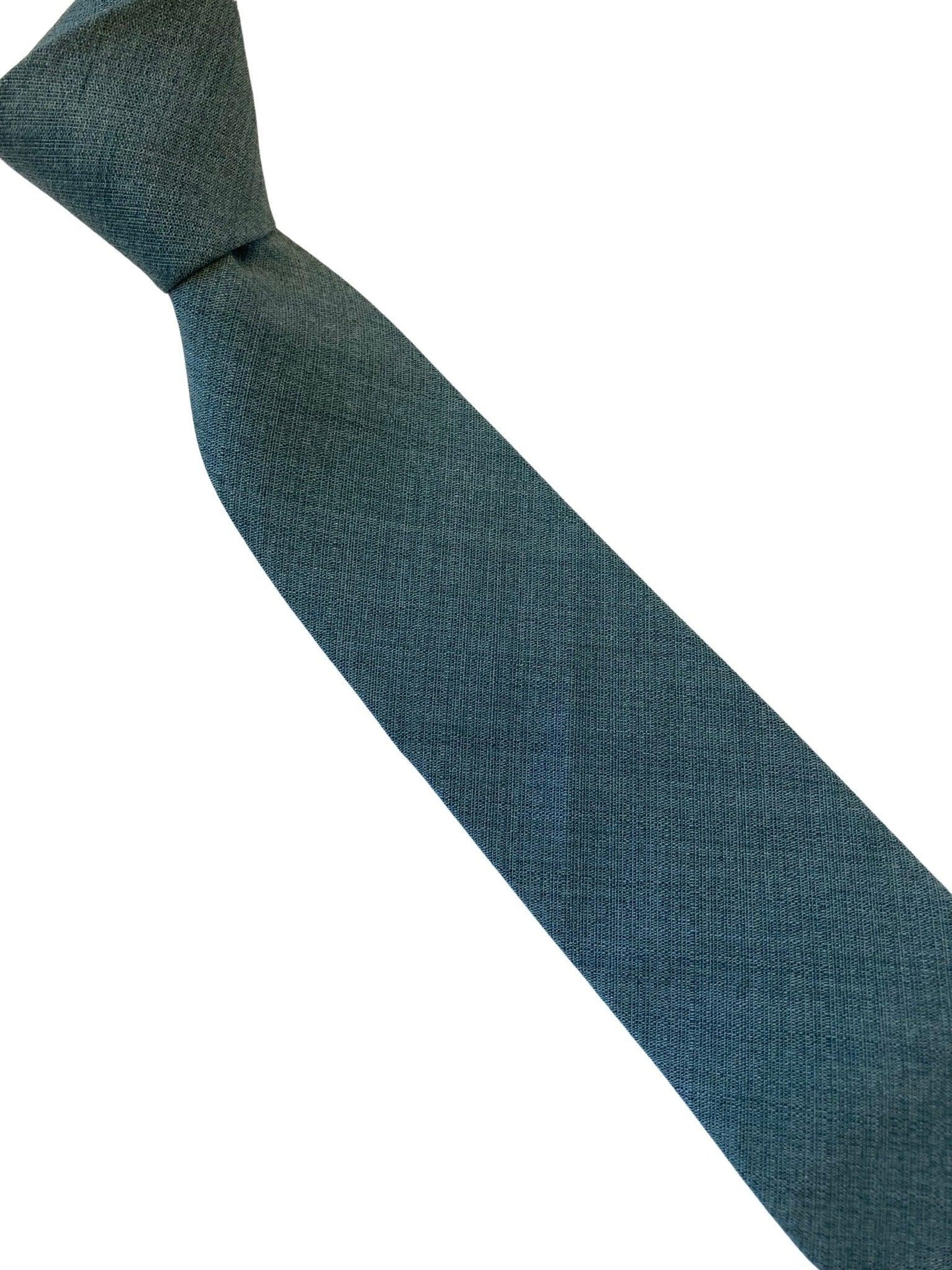 dark sea green turquoise 100% cotton mens tie