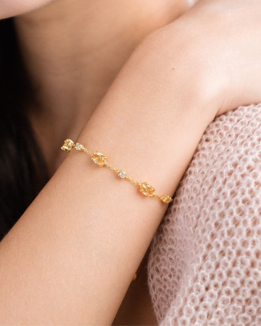Citrine Bracelet in 18k Gold Vermeil