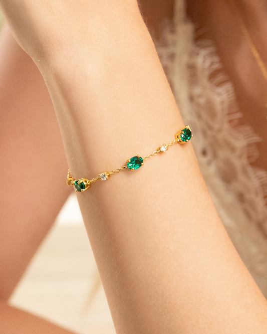 Emerald Bracelet in 18k Gold Vermeil