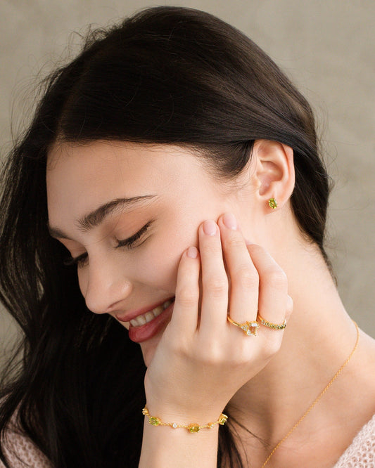 Mini Set 2 - Peridot Jewellery Set in 18k Gold Vermeil