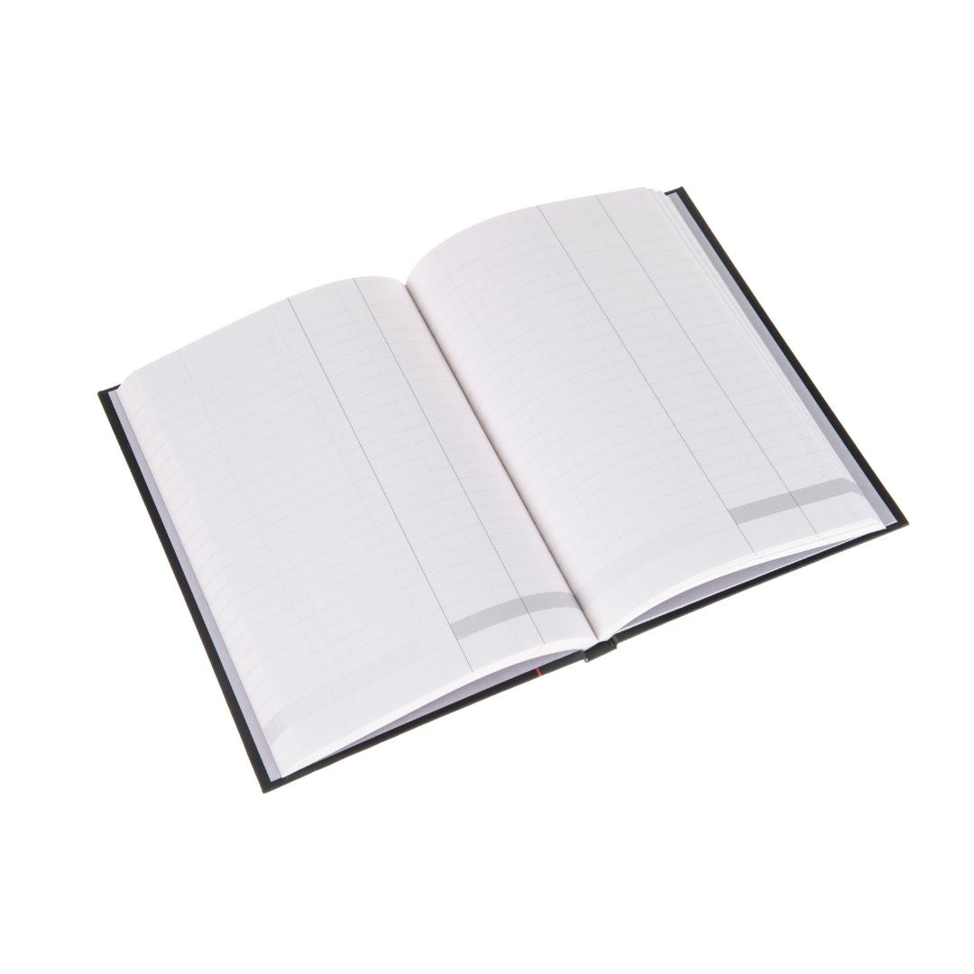Ideal - A5 Cashbook Casebound Double Cash - 192 Pages - Black (464)