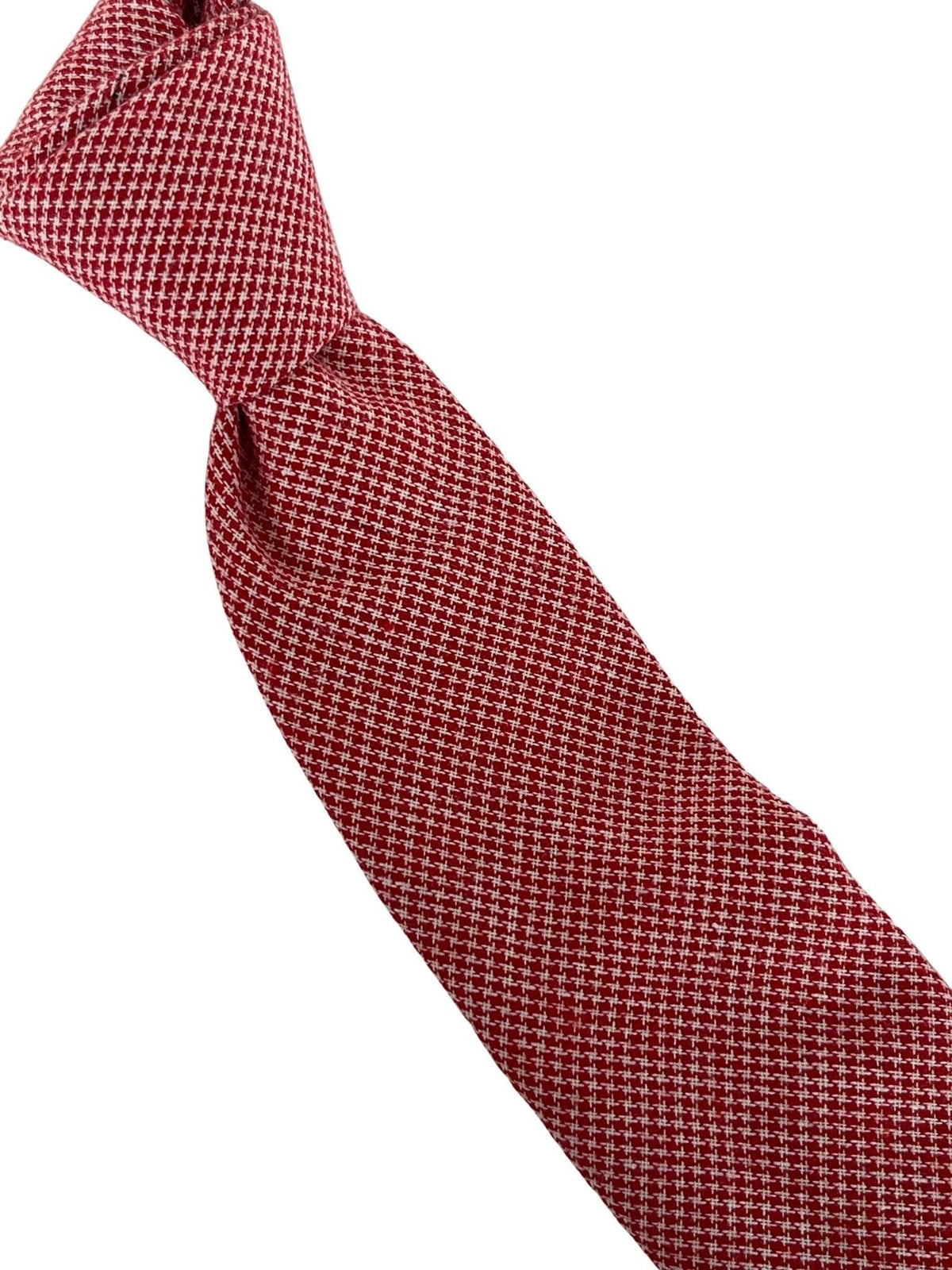 red and white cotton dogtooth check tie