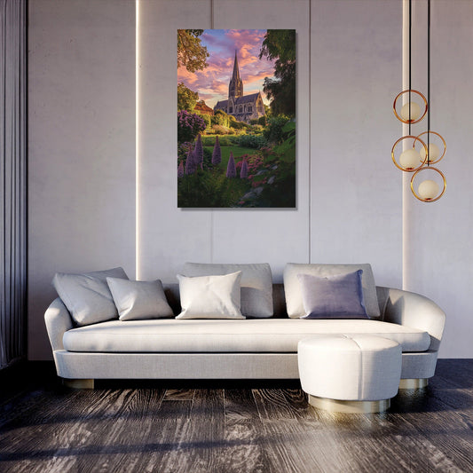 Salisbury Cathedral Twilight Canvas