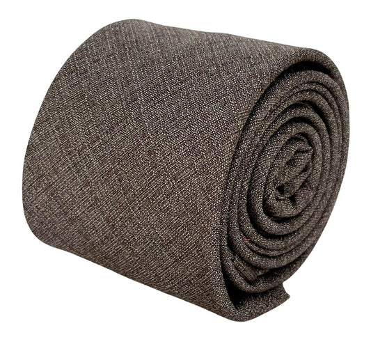 Matching beige taupe brown bamboo tie and pocket square