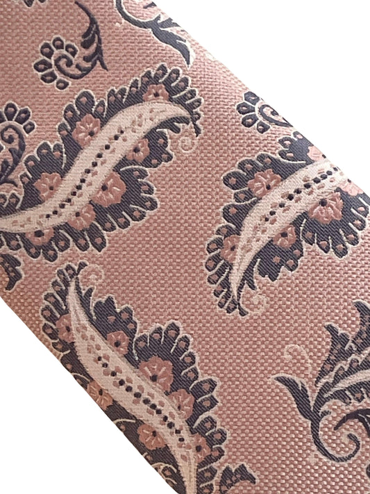 Baby, light, pastel, powder, candyfloss, bubble-gum, blush pink paisley tie