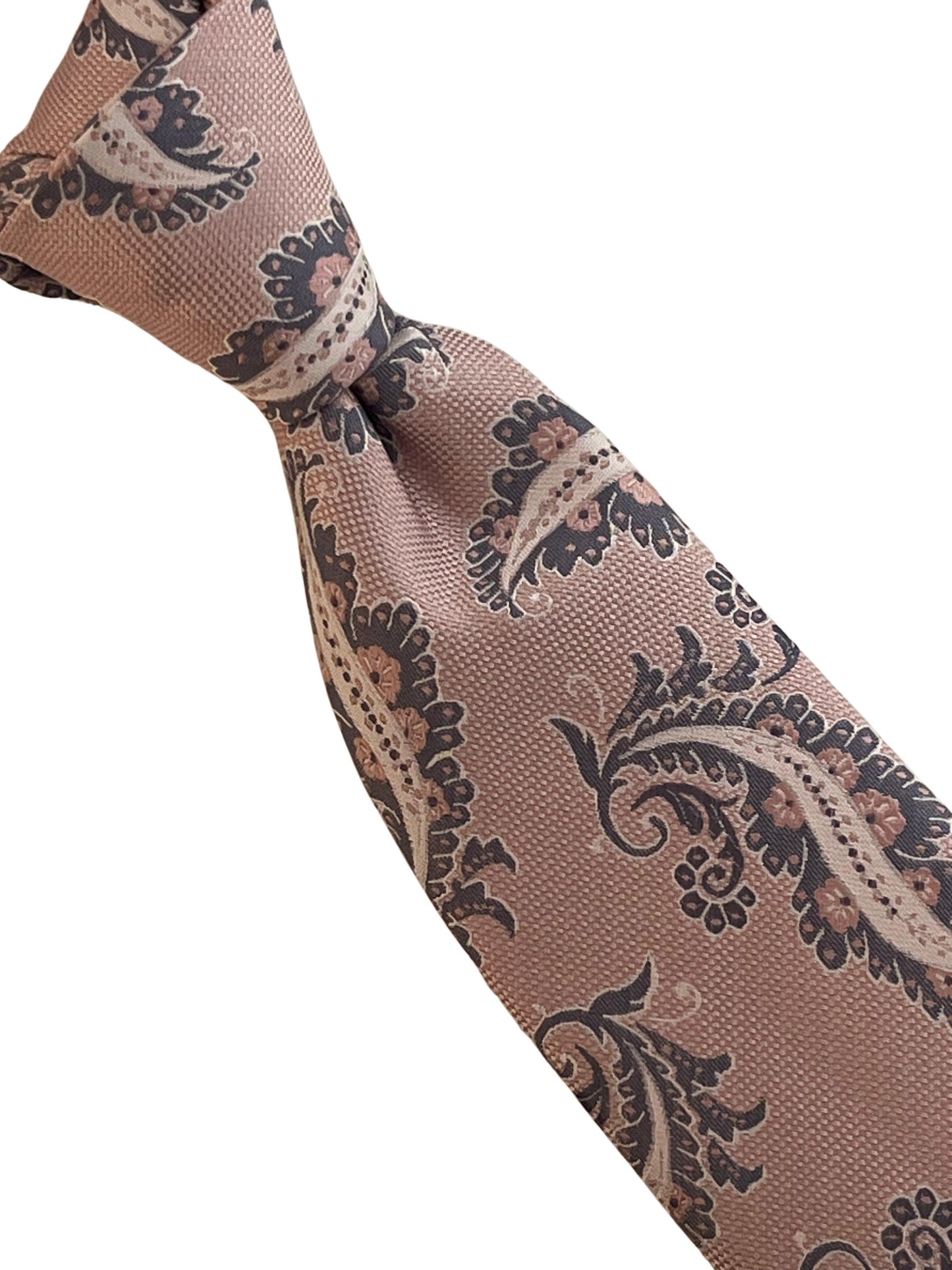 Baby, light, pastel, powder, candyfloss, bubble-gum, blush pink paisley tie