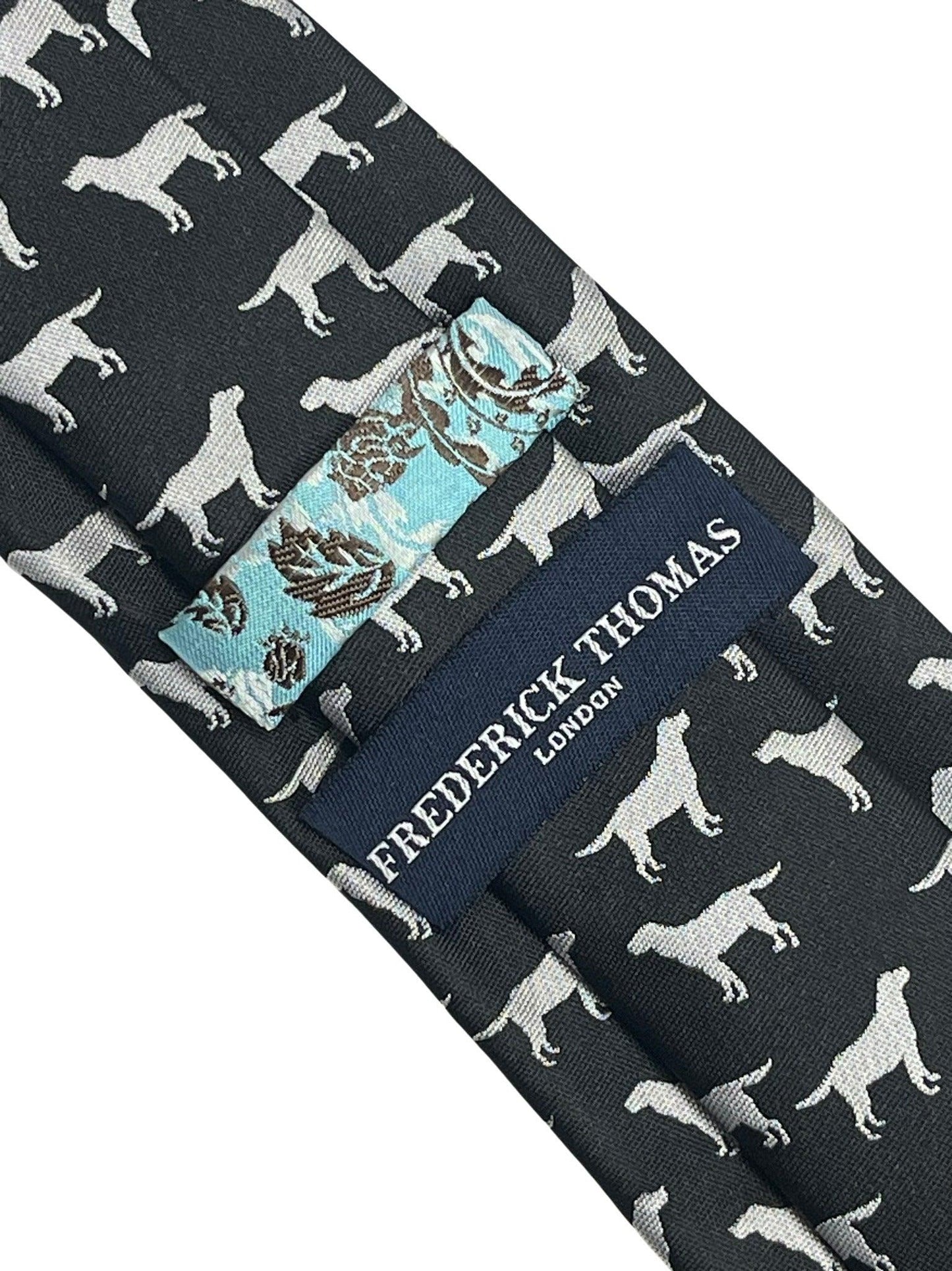 Black tie with labrador golden retriever dog silhouette