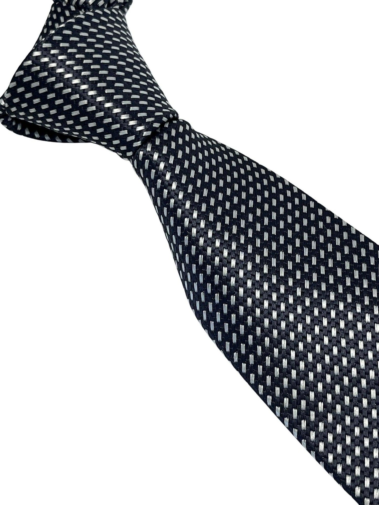 dark grey and white geometric stitch design