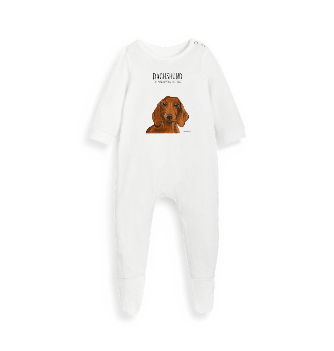 Mischievous Sausage Sleep Suit – Snug, Sustainable & Slightly Silly!