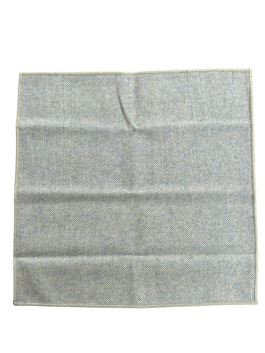 mint pistachio wool pocket square with blue flecks