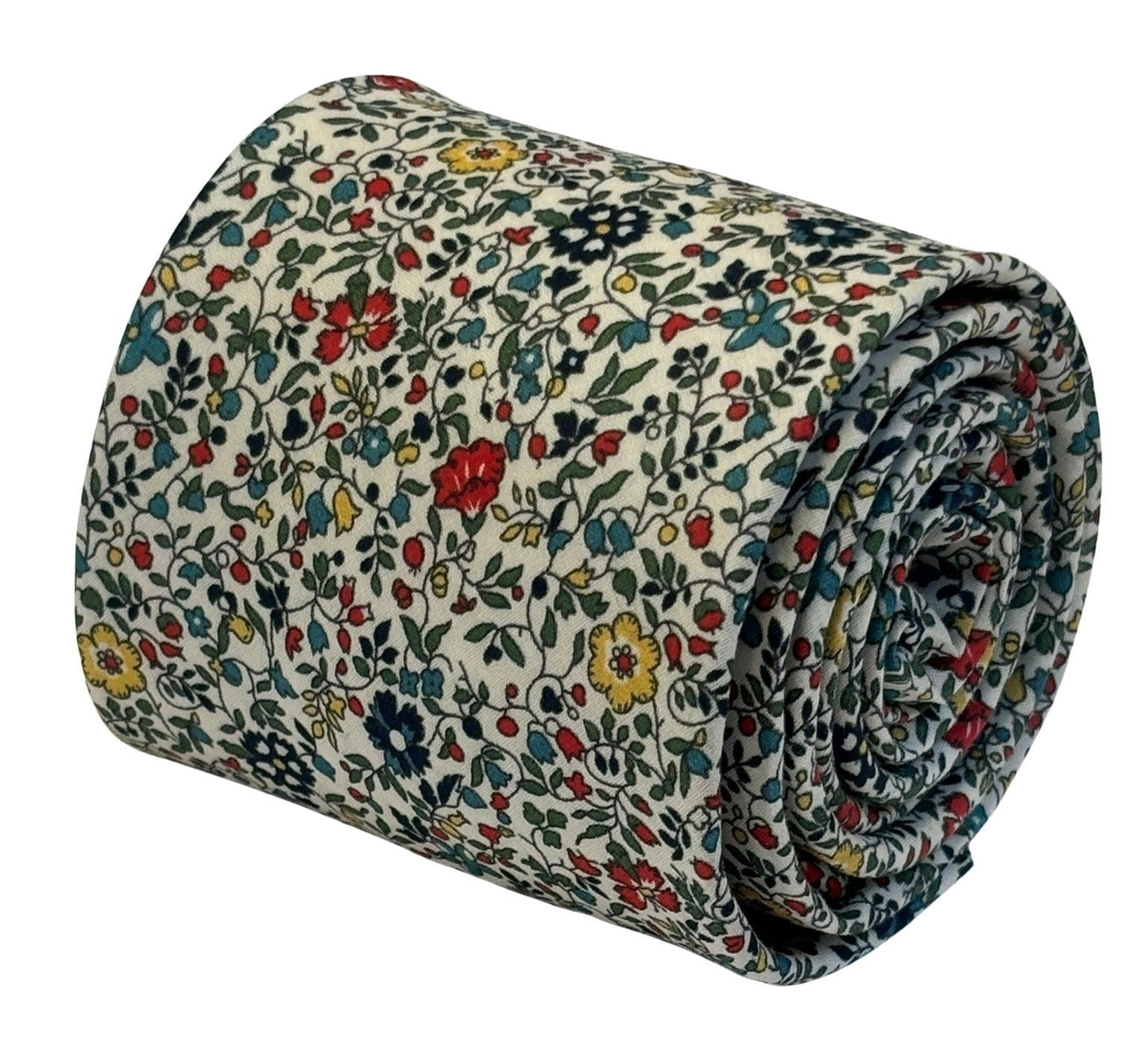 liberty style ditsy floral english wildflower design tie and matching pocket square