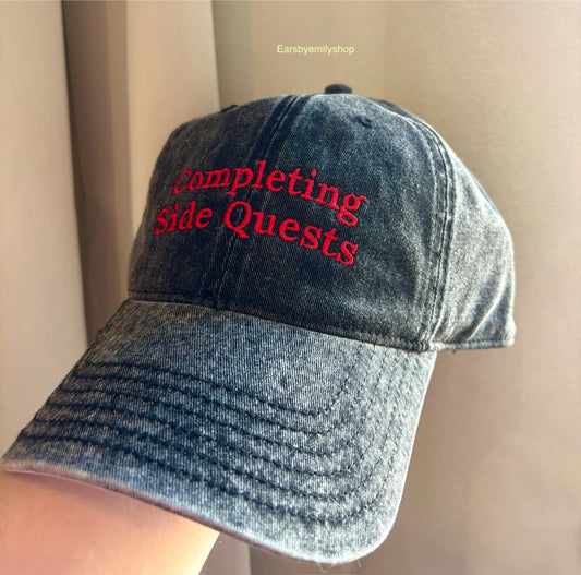 Cool completing side quests Vintage effect Cotton Twill unisex Cap