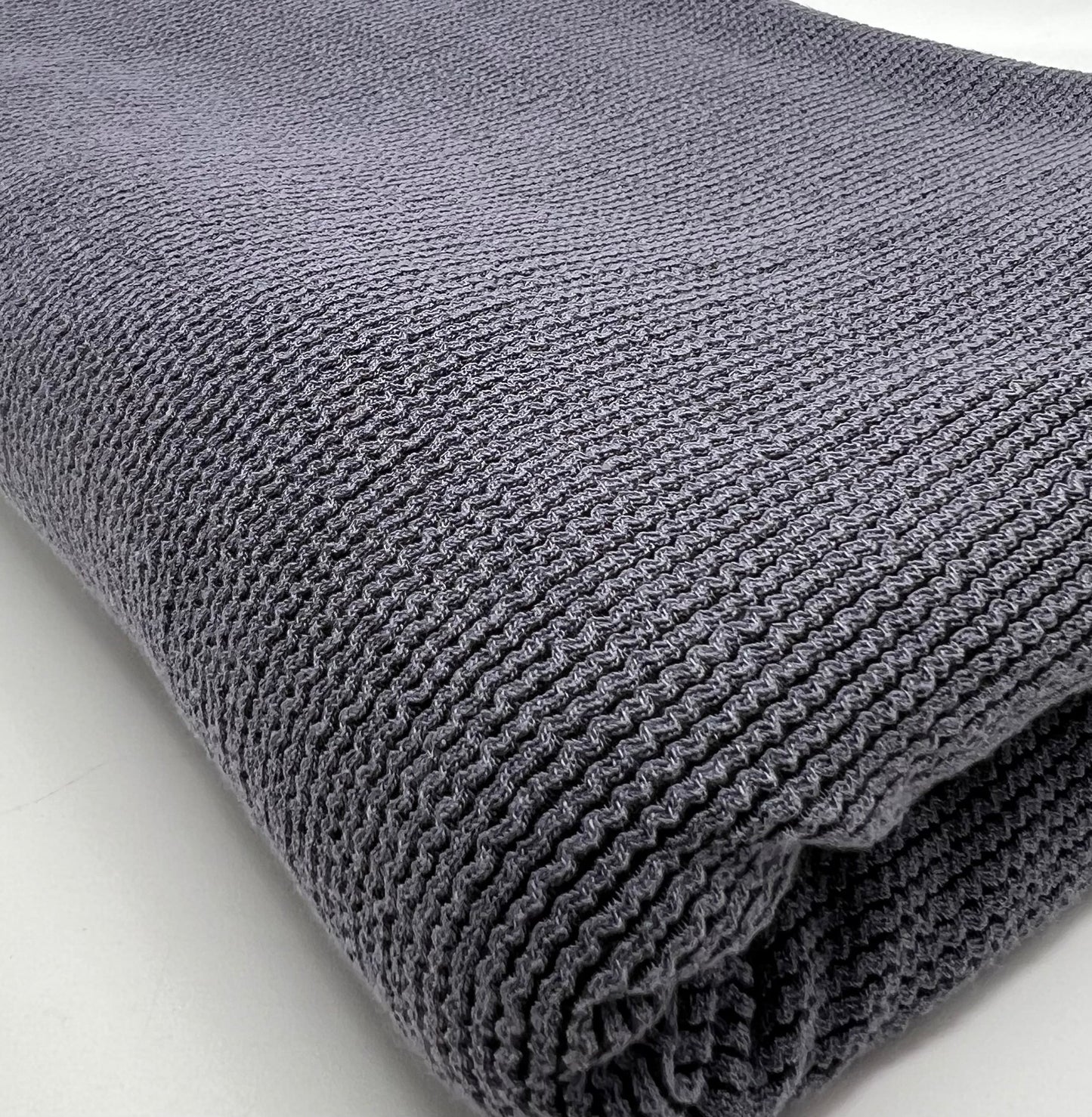 Slate Grey & Black Crinkle Rope Rib Stretch Fabric