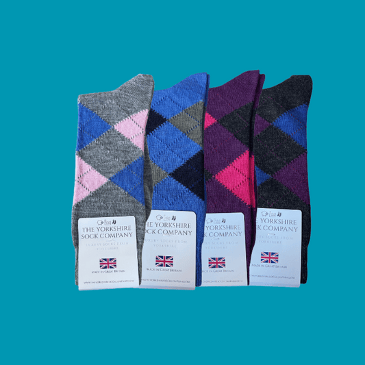 Ripley Argyle Merino Socks - 4 Pair Bundle 1