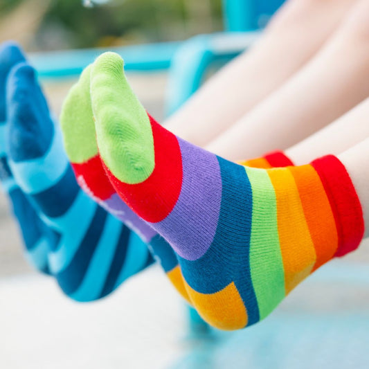 Rainbow Stripe Matching Bamboo Socks (Adult & Child)