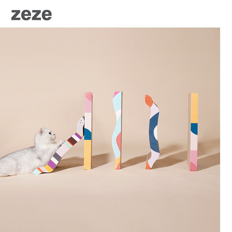 zeze Wave Cat Scratching Board — Corrugated Cardboard, 44 cm