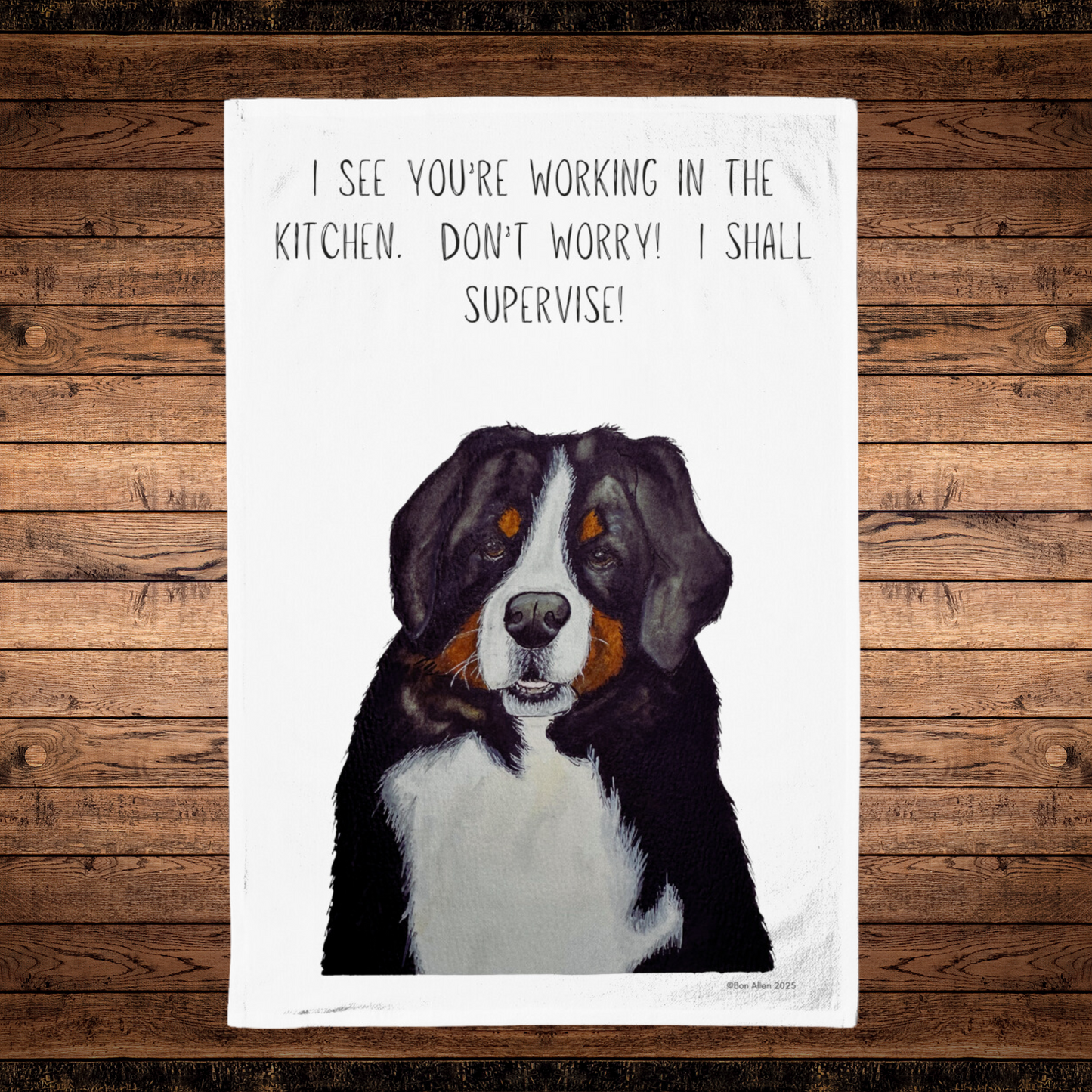 Bernese Mountain Dog Tea Towel – Furry Helper in the Kitchen!