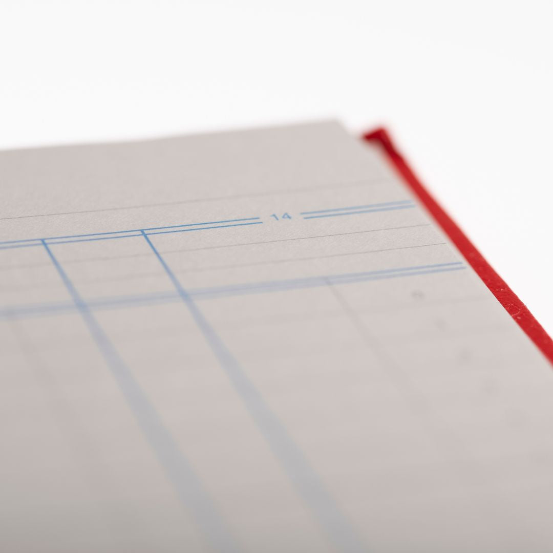 Cathedral - Accounts Book Analysis 7 Debit, 14 Credit Columns - Red (150/7/14.1)