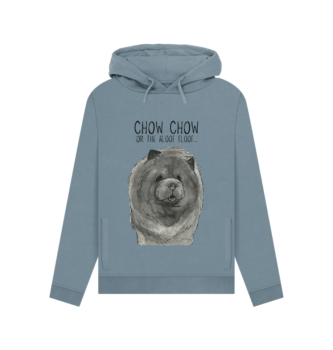 Cozy Up in the Blue Chow Chow Women's Hoodie – Featuring The Aloof Floof!