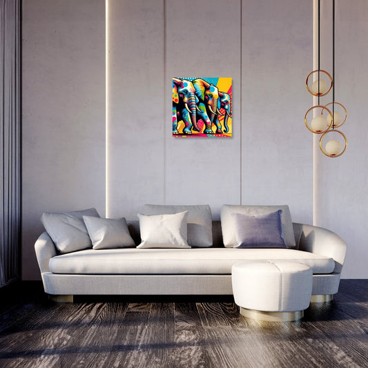 Elephant Pop Art Spectacle Canvas