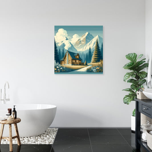 Mountain Cabin Serenity Canvas