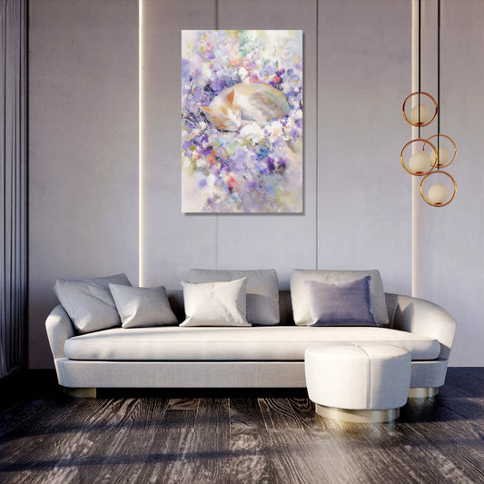 Feline Floral Canvas