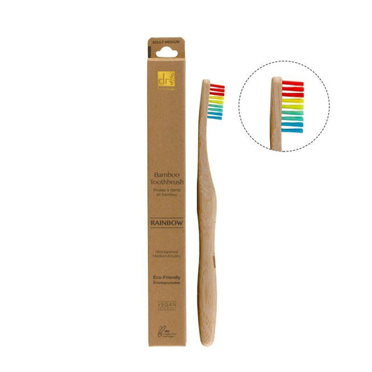 Bamboo Toothbrush Kit – Blue, Rainbow & Yellow