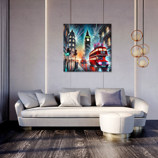 Neon Chaos London Canvas